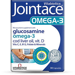 Jointace Omega-3 soft gels closeup highlights smooth texture for easy swallowing