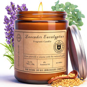 JOUCEMOO lavender-eucalyptus candle close-up showing calming aroma for relaxation.