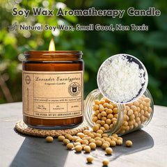 JOUCEMOO candle macro shows natural soy wax for cleaner, longer burn.