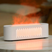 Jovell essential oil diffuser with fireplace aesthetic and warm glow.