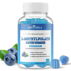 JOVITHEA L-Methylfolate Gummies in blueberry flavor for mood and brain support