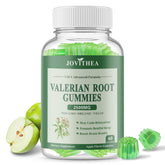 JOVITHEA Organic Valerian Gummies bottle promotes a calm evening routine.