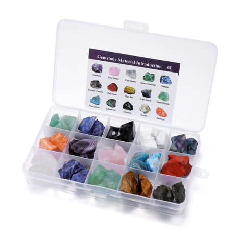 Jovivi rough crystal set front view ideal for meditation and display.