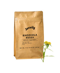 Jovvily Rhodiola Rosea powder bottle close-up showing pure, undiluted formula.