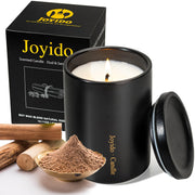 Joyido 14oz Oud & Sandalwood candle in a jar adds warm elegance to any space