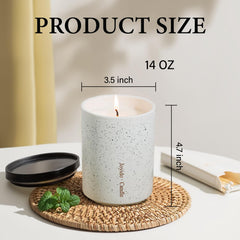 Joyido 14oz soy wax candle in ceramic jar; clean burn for living spaces.