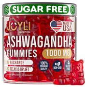 Joyli Ashwagandha Gummies bottle with 60 vegan sugar-free chews for daily calm