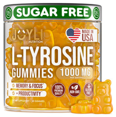 Joyli Tyrosine Gummies bottle with 1000mg per gummy for calm focus