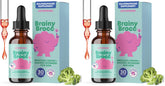 JoySpring broccoli drops bottle, kid-friendly raspberry supplement for daily use.