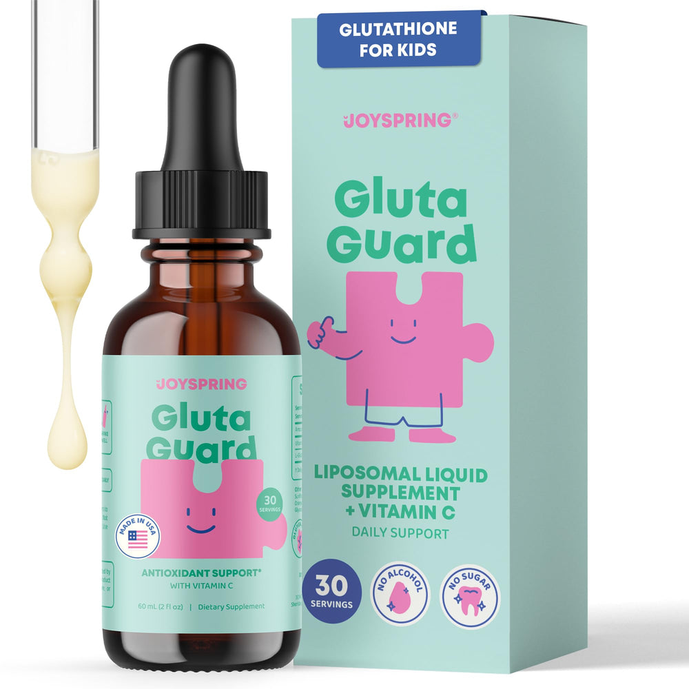 JoySpring Kids liposomal glutathione bottle for easy daily dosing
