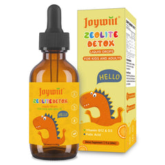 Joywiit Zeolite Detox for Kids orange bottle pour supports a simple daily routine.