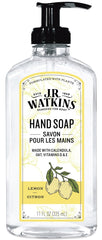 JR Watkins Lemon Hand Soap bottle with bright lemon scent for soft, clean hands.