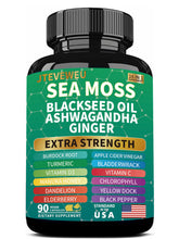 JTEVEweu Sea Moss bottle with capsules for daily wellness.
