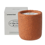 JueOne cement jar candle with elegant textured finish for modern decor