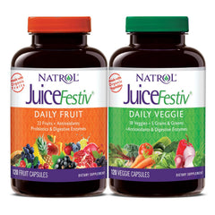 Juice Festiv capsules bottle for easy daily nutrition.