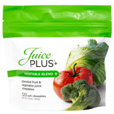 Juice Plus+ Vegetable Blend Soft Chews packaging close-up for convenient vegan nutrition.