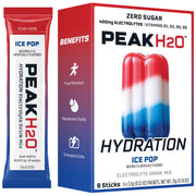 Juicy Mixes PeakH2O Ice Pop packet front view highlighting zero-sugar hydration
