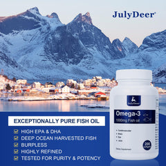 JulyDeer mercury-free purity seal signals safe, high-quality fish oil.