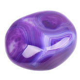 June&Ann Purple Agate palm stone, irregular shape, ideal for meditation and aura balancing.