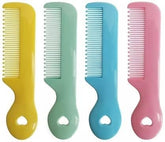 Junfamilee four-pack baby comb with round-tip bristles for gentle grooming