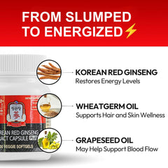 Jung Kwan Jang capsules closeup shows ginseng capsules and smooth texture