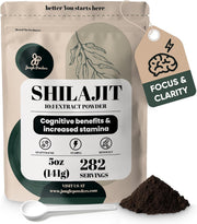 Jungle Powders Shilajit powder jar with scoop ready for daily energy support.