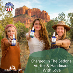 JuniperMist cedar fir juniper oil blend demonstrates pure, plant-based cleansing in action.