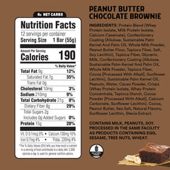 JUNKLESS Peanut Butter Chocolate Brownie bar packaging, on-the-go energy with gluten-free goodness.