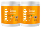 JUNP electrolytes powder tub front shows sleek packaging and hydration focus
