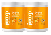 JUNP electrolytes powder tub front shows sleek packaging and hydration focus