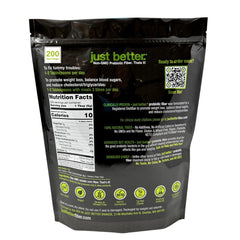 Just Better powder dissolves completely for smooth mixing in drinks.