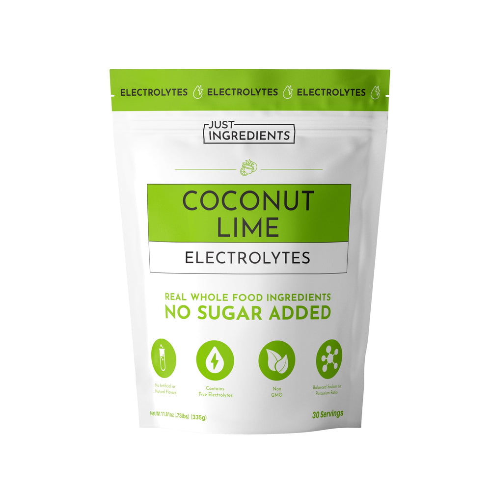 Just Ingredients Coconut Lime Electrolytes bottle ready for daily hydration on the go