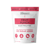 Just Ingredients Fruit Punch Electrolytes bottle closeup showing hydration-friendly formula.