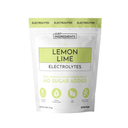JUST INGREDIENTS Lemon Lime Electrolytes bottle shows bright powder and hydration support.