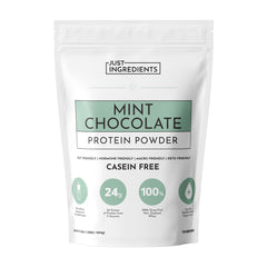 Just Ingredients Mint Chocolate Protein Powder front pack for quick protein boost