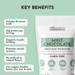 Just Ingredients Mint Chocolate Protein Shake glass with minty, refreshing flavor