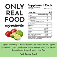 JUST INGREDIENTS organic ginseng root powder shows plant-based focus for training sessions.