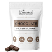 Just Ingredients protein powder chocolate bottle, ideal for post-workout shakes.