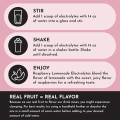 Raspberry Lemonade Electrolytes scoop shows convenient serving