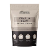 JUST INGREDIENTS Vanilla Bean Protein Powder bottle showcases premium blend for recovery and energy.