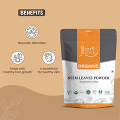 Just Jaivik neem powder face mask application supports skincare.