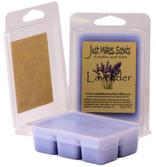 Just Makes Scents lavender wax melts in a clamshell package with six cubes for room fragrance