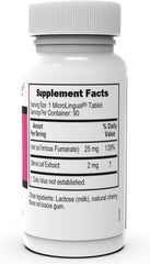 Just Women Iron 25mg close-up tablet.