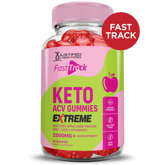 Justified Laboratories Fast Track Keto ACV Gummies Extreme 2000mg packaging image highlighting beet juice powder.