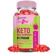 Justified Laboratories Fast Track Keto ACV Gummies Extreme 2000mg bottle on countertop for daily wellness.