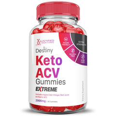 Justified Laboratories Destiny Keto ACV Gummies Extreme B12 and folate support daily vitality.