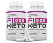 Justified Laboratories F1 Keto Pills bottle front shows the improved 1275MG formula for keto support.