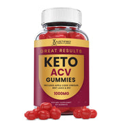 Justified Laboratories gominolas keto con ACV 1000 mg, frente: sabor agradable y aporte diario.