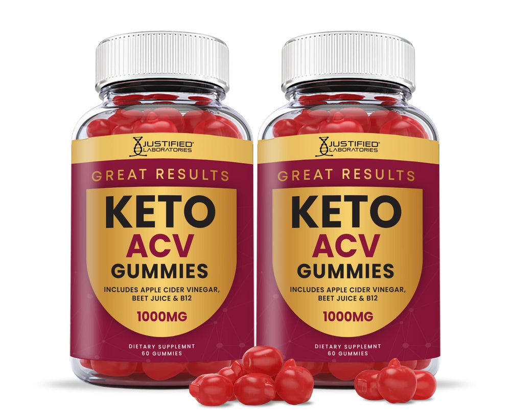 Justified Laboratories Great Results Keto ACV Gummies bottle for easy daily wellness.