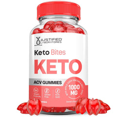 Justified Laboratories Keto Bites ACV Gummies bottle for convenient daily consumption.